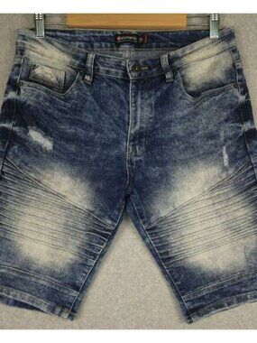 Southpole Denim Jean‎ Shorts Jorts Slim 32 Blue Faded Distressed